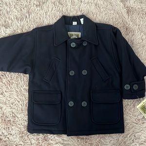 Boys navy peacoat, size 6